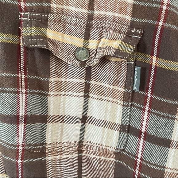 Woolrich Men’s Long Sleeve Snap Closure Shirt Jacket Size XL Plaid British Tan - Picture 6 of 10